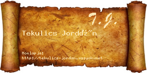 Tekulics Jordán névjegykártya
